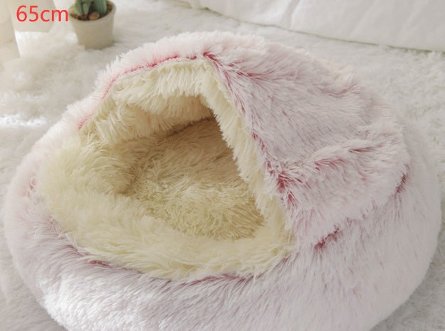 2 in 1 Dog and Cat Bed Pet Winter Bed Round Plush Warm Bed House Soft uncategorized / needs cleanup with nature-inspired artwork - product view 16