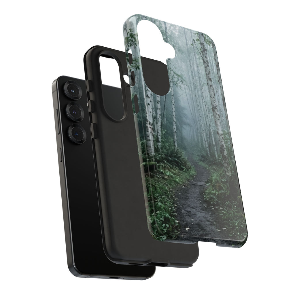 Twilight Birch Tree Path Phone Case