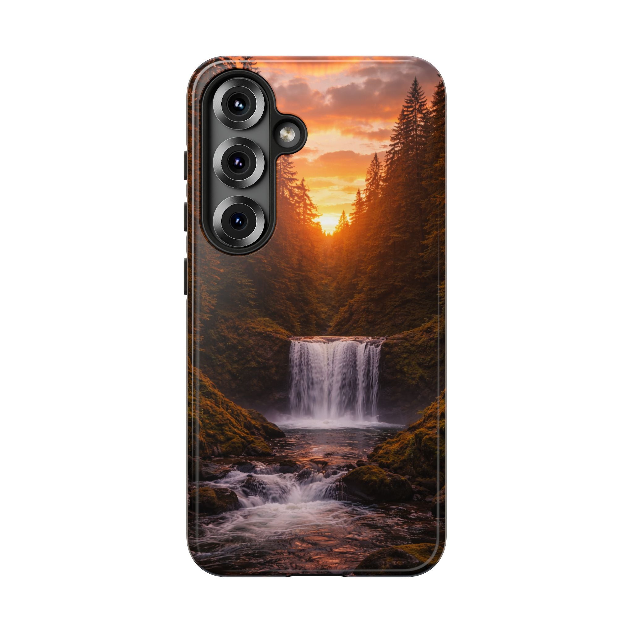 Evergreen Waterfall Phone Case phone case with nature-inspired artwork - product view 4