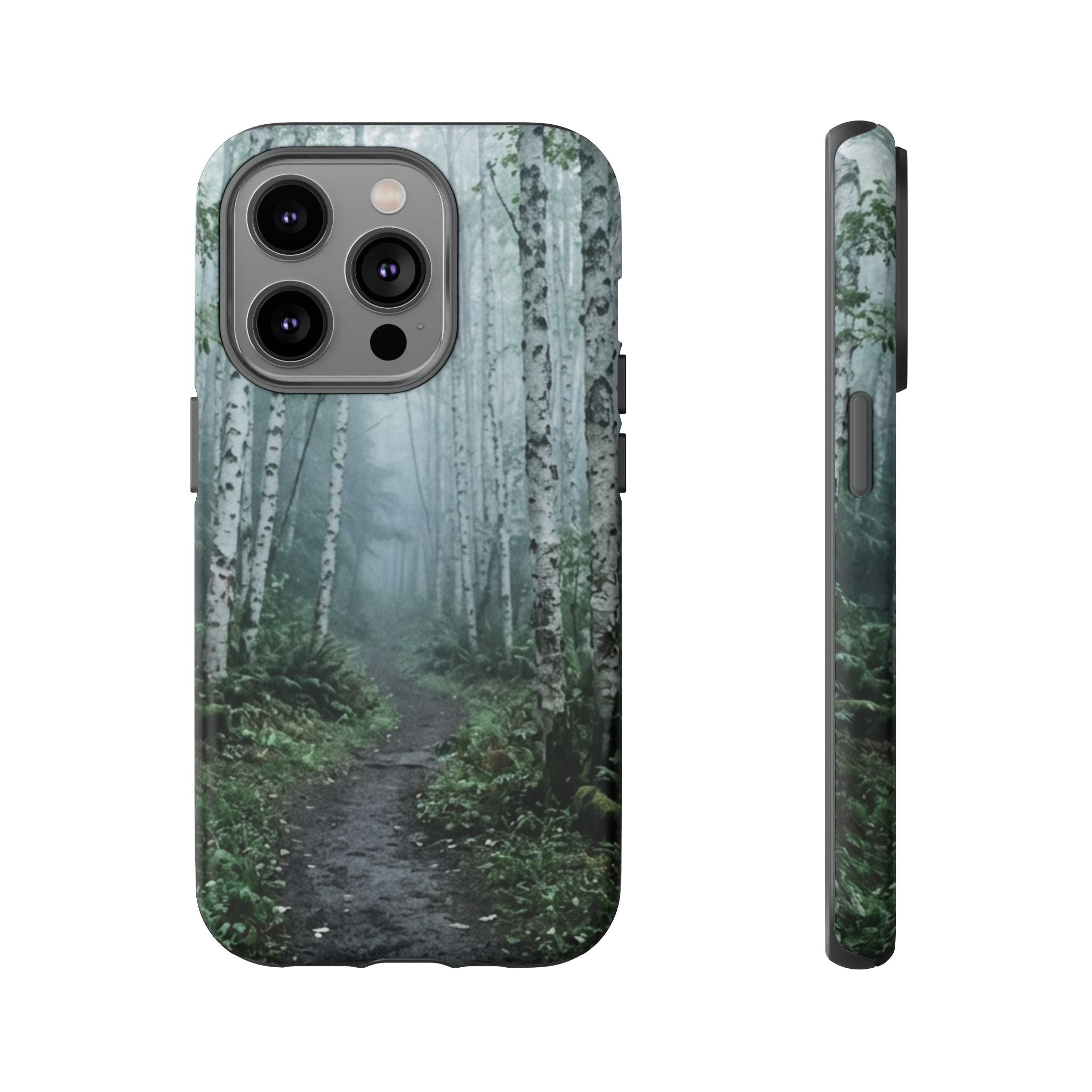 Twilight Birch Tree Path Phone Case