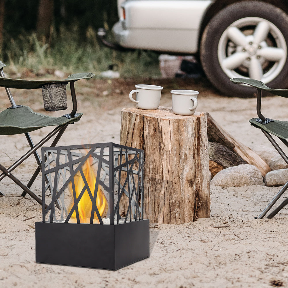 Jhy Design Portable Fire Pit Bowl 29cm H – Clean gel & ethanol fireplaces with nature-inspired artwork - product view 5