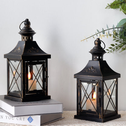 11'' High Metal Decorative Candle Lantern Hanging Candle Holder(set decorative candle lanterns with nature-inspired artwork - product view 3