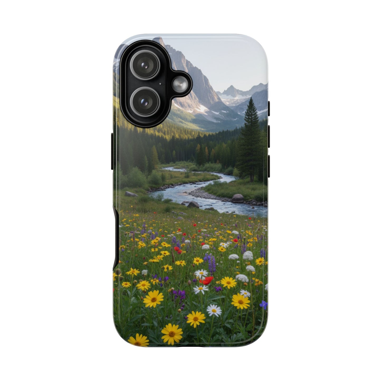 Mountain Meadow Serenity Phone Case - Tough Case with Nature Scenic Design