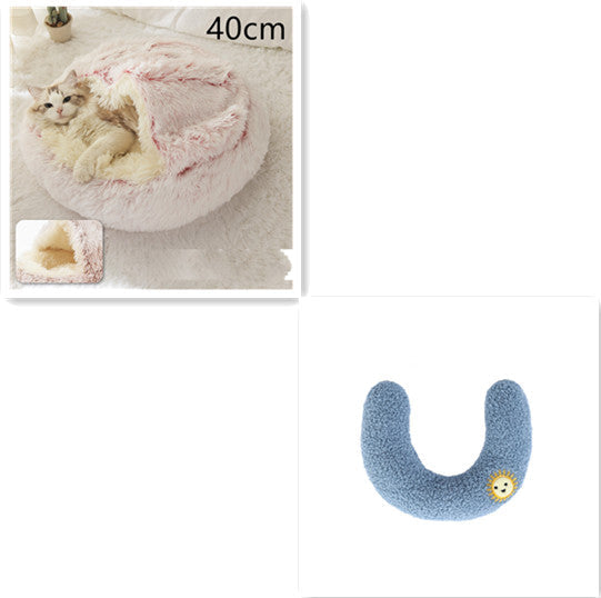 2 in 1 Dog and Cat Bed Pet Winter Bed Round Plush Warm Bed House Soft uncategorized / needs cleanup with nature-inspired artwork - product view 44