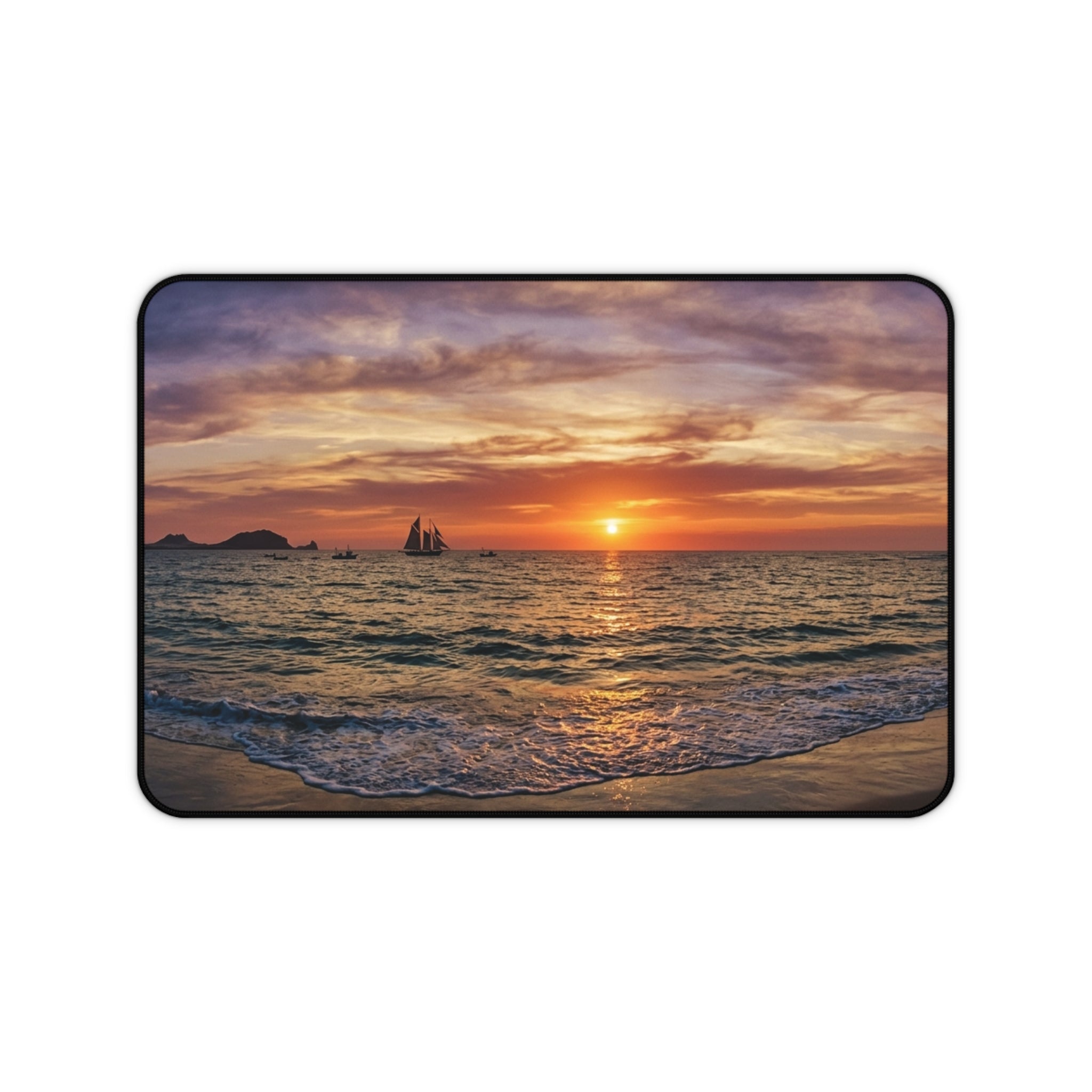 Ocean Sunset desk mat with nature-inspired artwork - product view 2