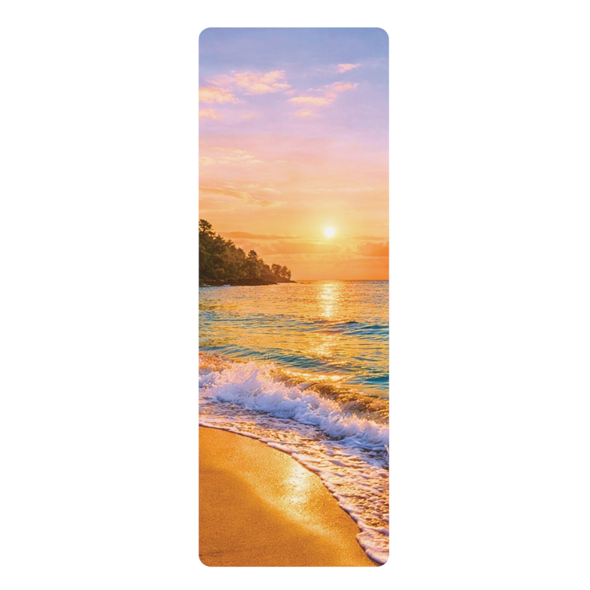 Sunset Beach Waves yoga mat with nature-inspired artwork - product view 2