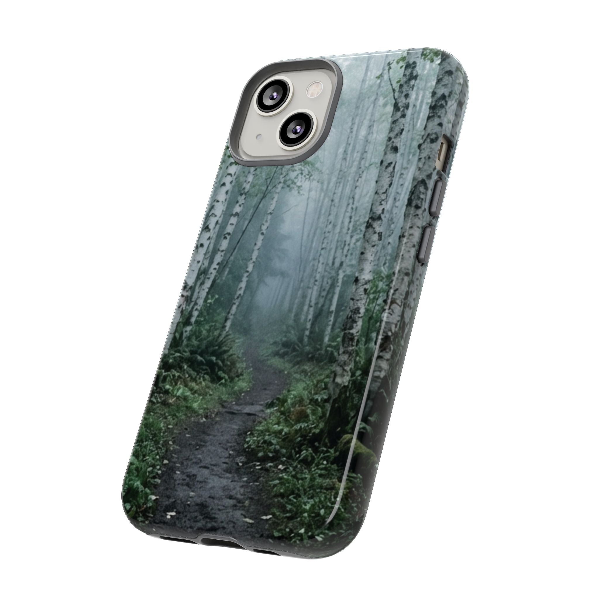 Twilight Birch Tree Path Phone Case