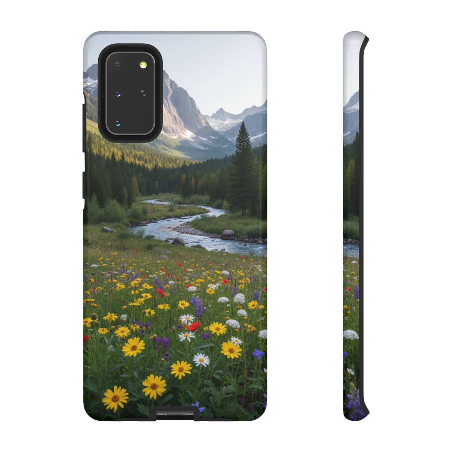 Mountain Meadow Serenity Phone Case - Tough Case with Nature Scenic Design