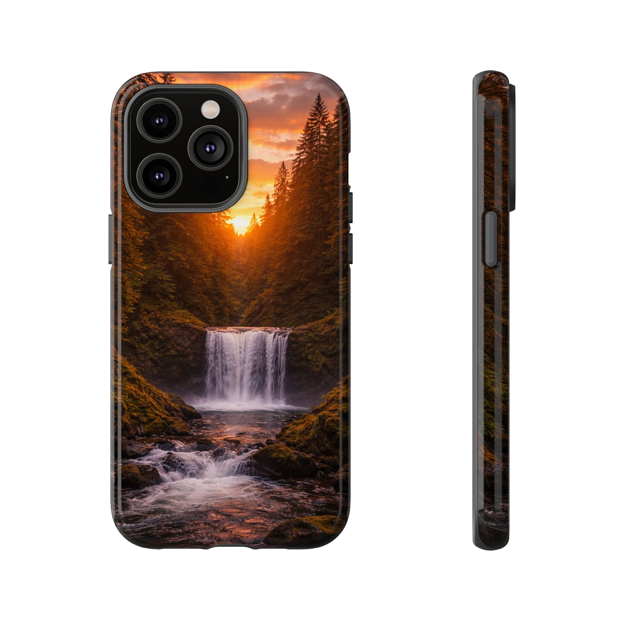 Evergreen Waterfall Phone Case phone case with nature-inspired artwork - product view 9