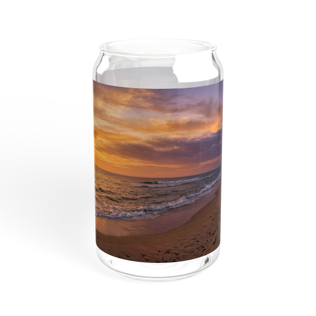 Sunset Beach Scene Sipper Glass - 16oz