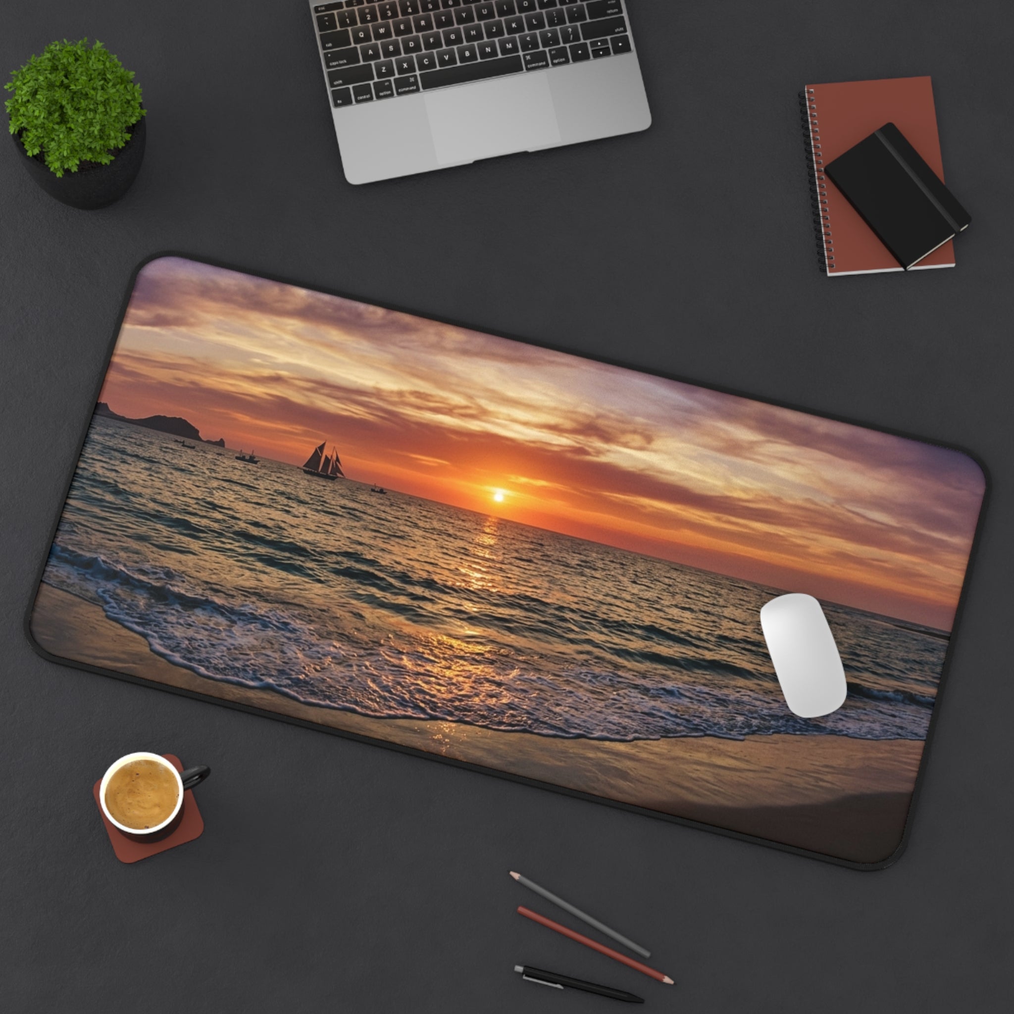 Ocean Sunset desk mat with nature-inspired artwork - product view 12