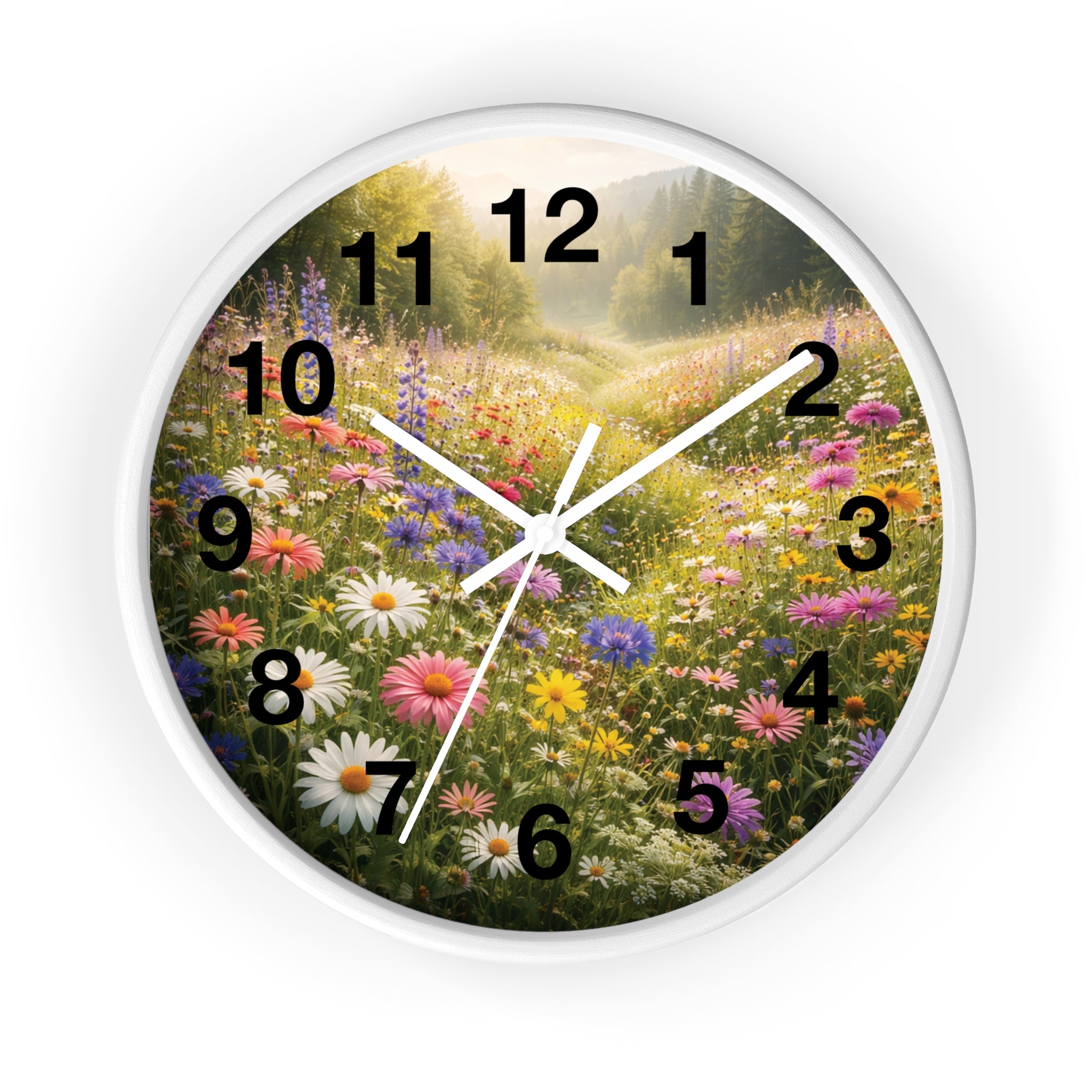 Mountain Meadow Wall wall clock with nature-inspired artwork - product view 5