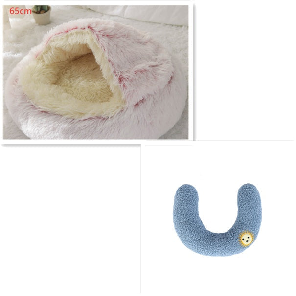 2 in 1 Dog and Cat Bed Pet Winter Bed Round Plush Warm Bed House Soft uncategorized / needs cleanup with nature-inspired artwork - product view 52