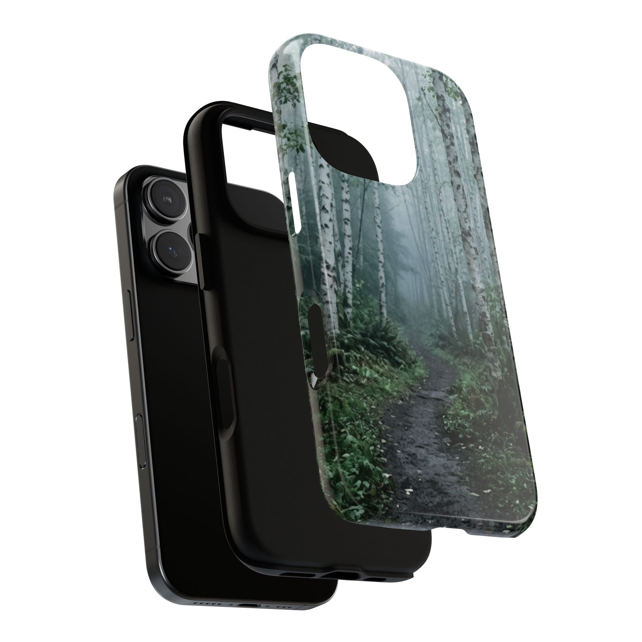 Twilight Birch Tree Path Phone Case