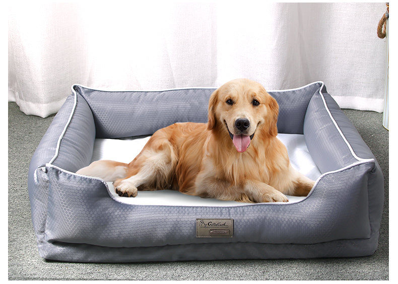 Cozy Bolster Dog Bed with Removable Cushion uncategorized / needs cleanup with nature-inspired artwork - product view 2