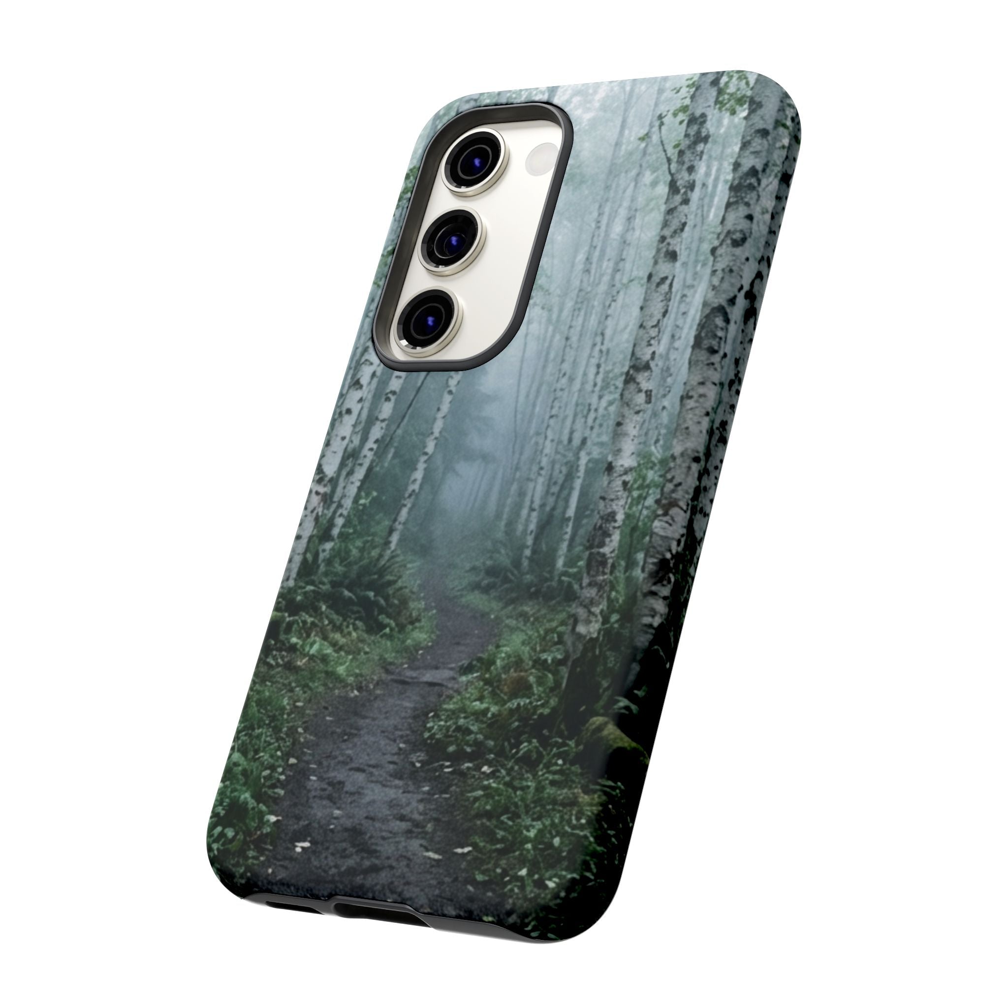 Twilight Birch Tree Path Phone Case