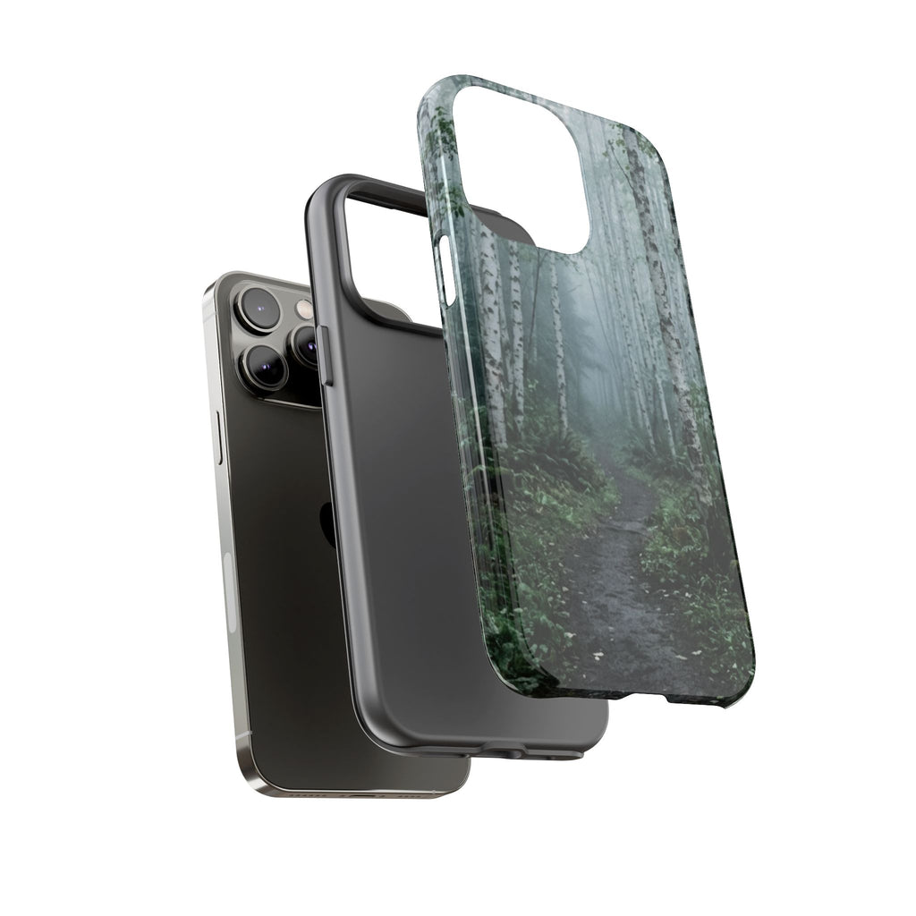 Twilight Birch Tree Path Phone Case
