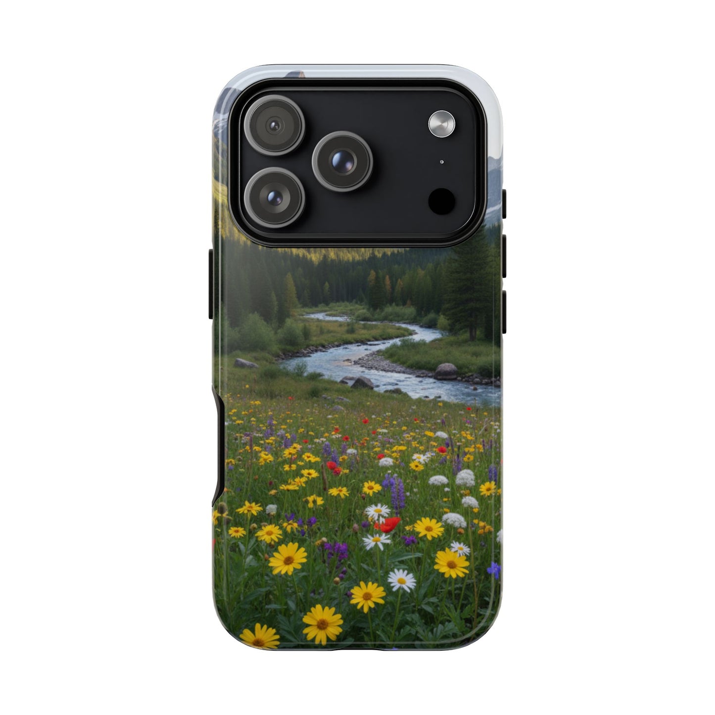 Mountain Meadow Serenity Phone Case - Tough Case with Nature Scenic Design