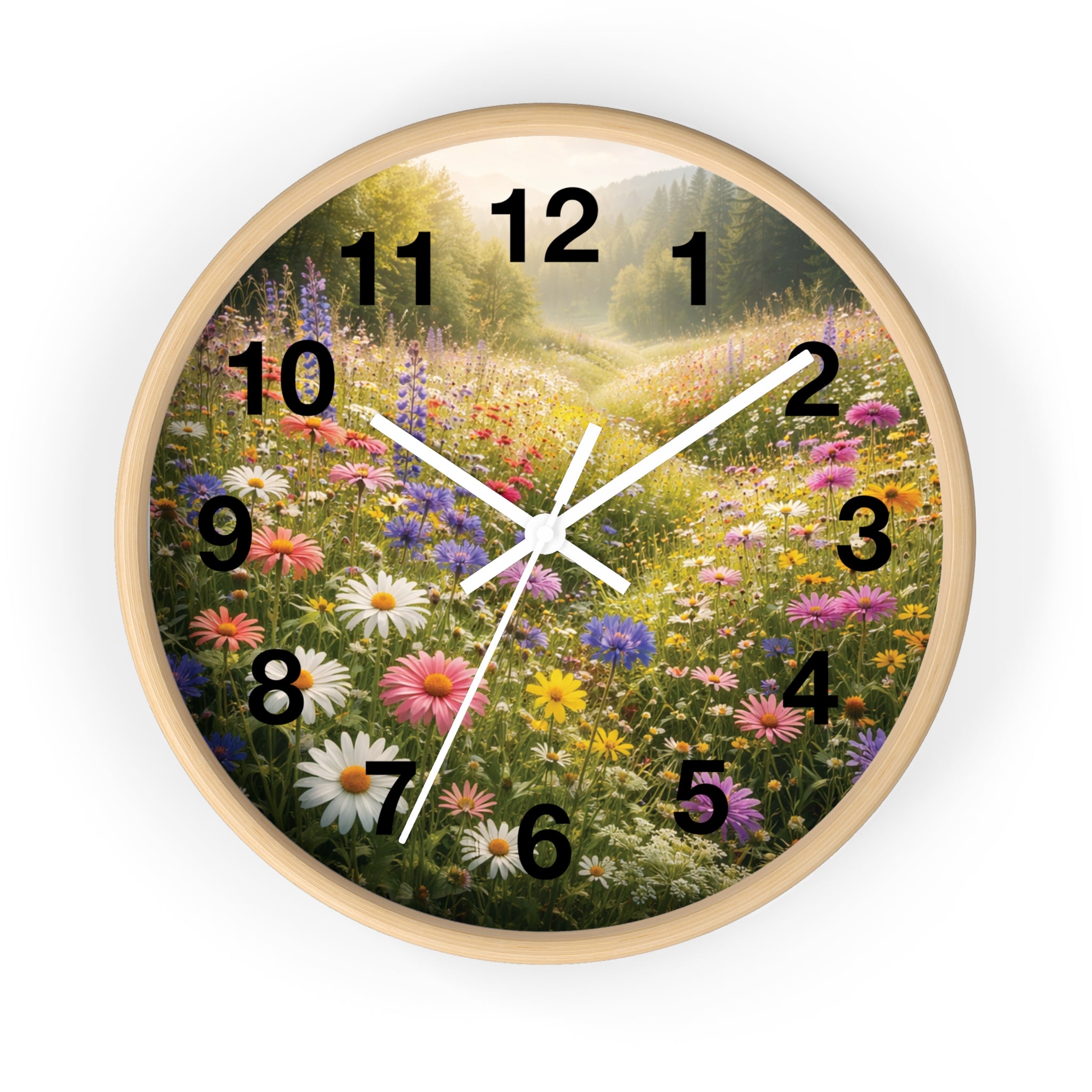 Mountain Meadow Wall wall clock with nature-inspired artwork - product view 6