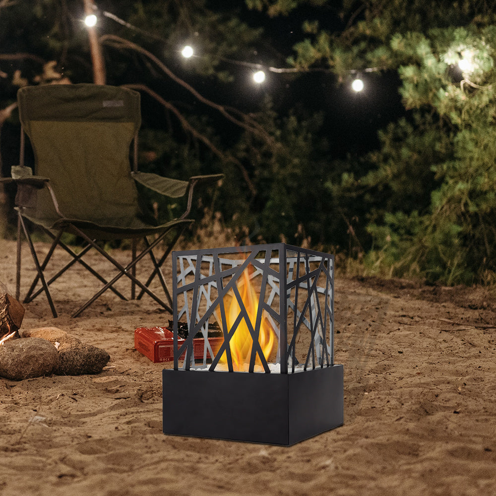 Jhy Design Portable Fire Pit Bowl 29cm H – Clean gel & ethanol fireplaces with nature-inspired artwork - product view 4