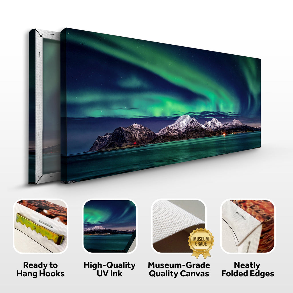 Lake and Northern Lights Canvas wall art with nature-inspired artwork - product view 4