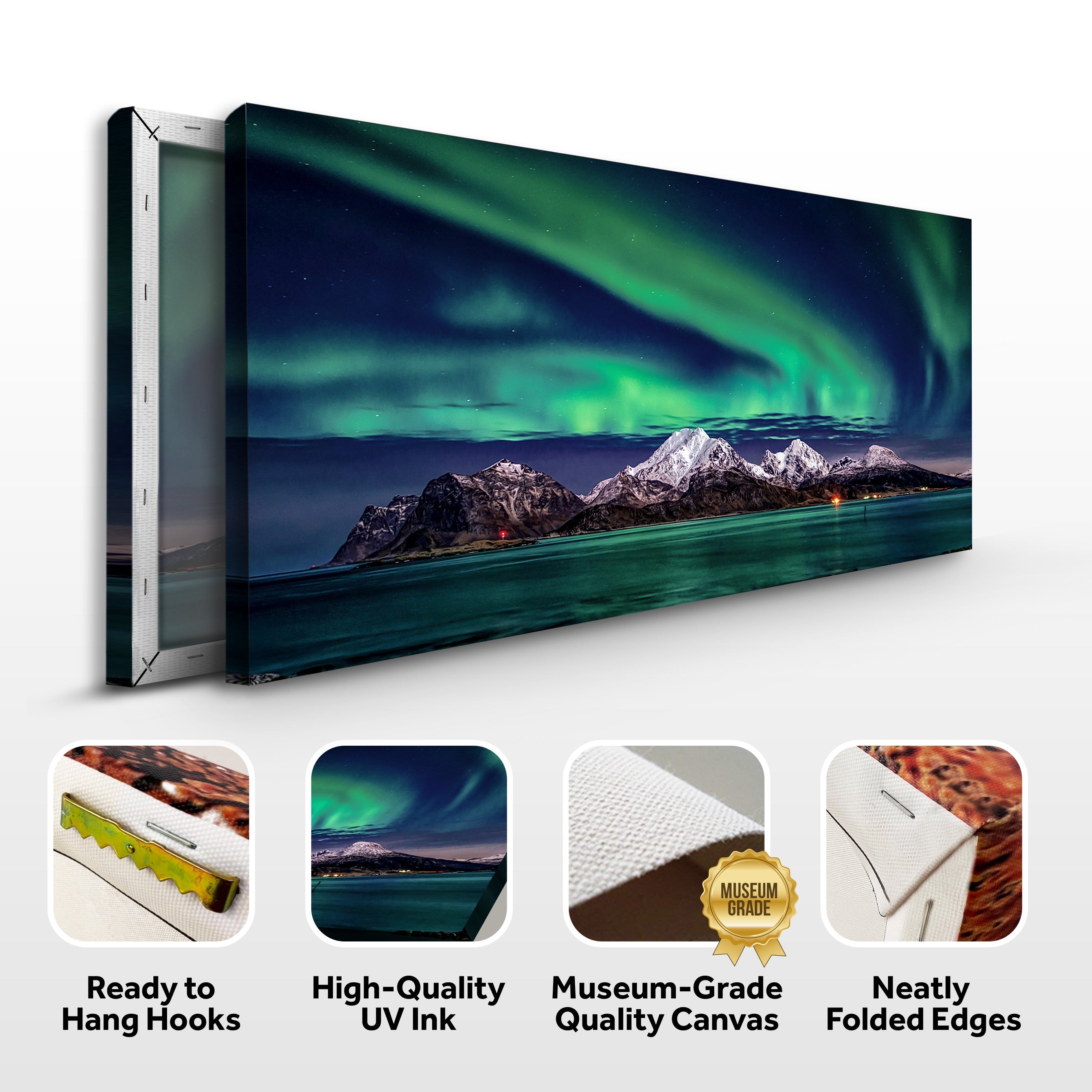 Lake and Northern Lights Canvas wall art with nature-inspired artwork - product view 4