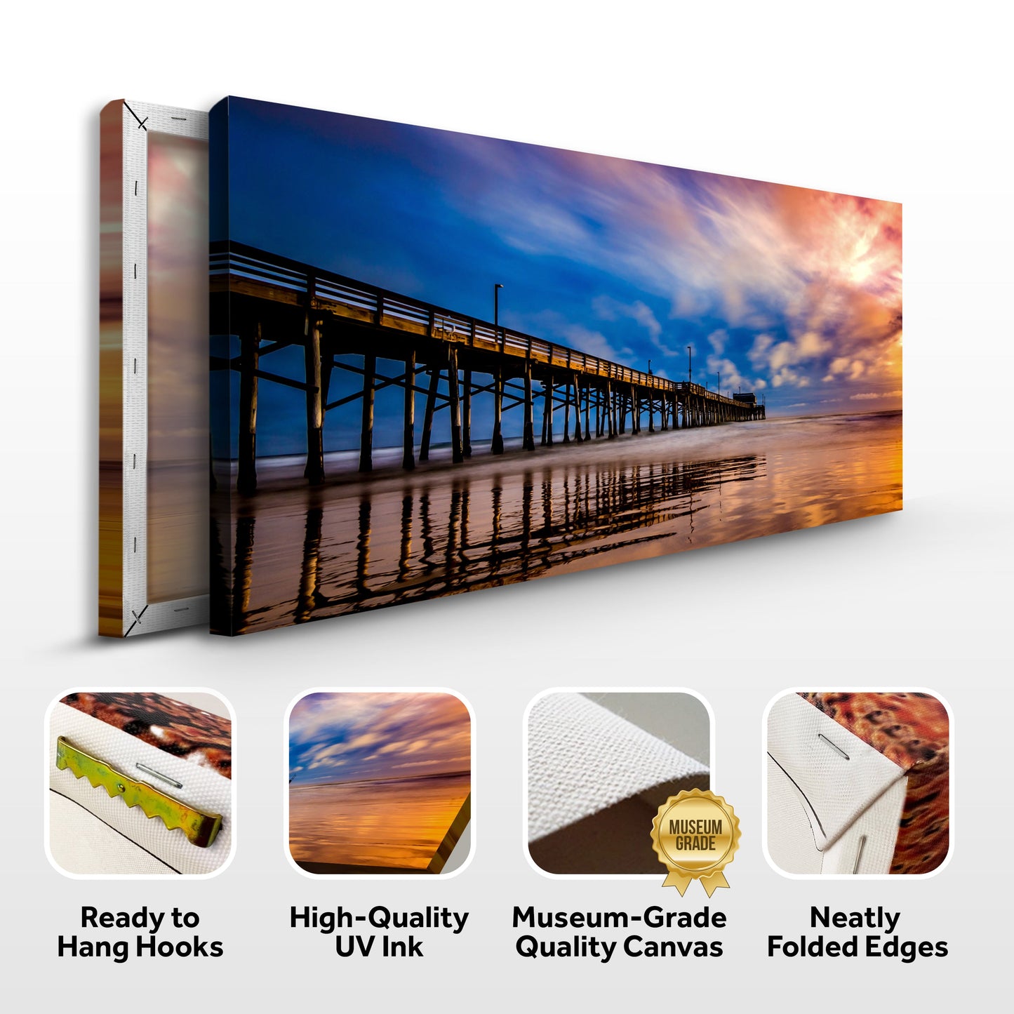 Beach Pier & Ocean Horizon Canvas wall art with nature-inspired artwork - product view 4