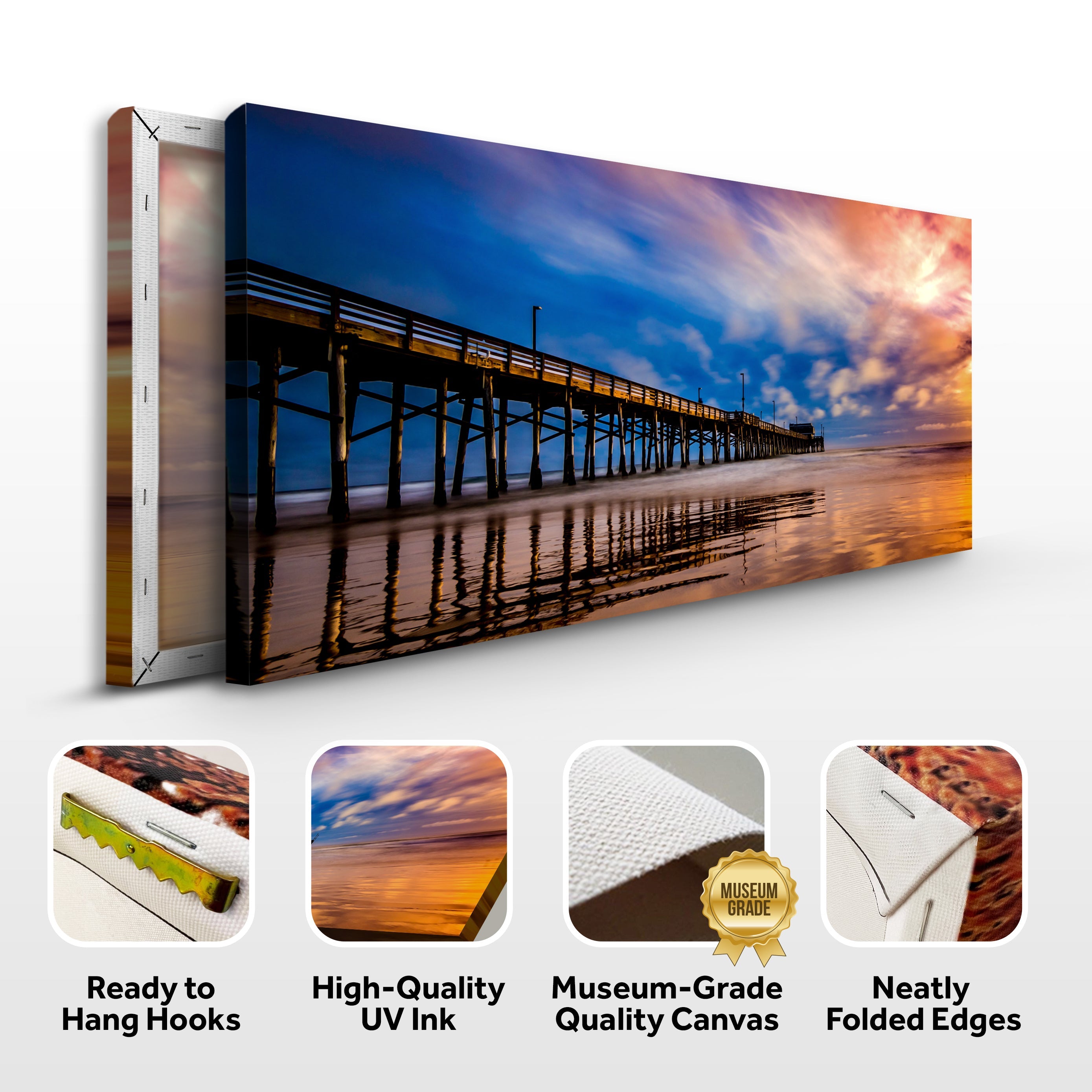 Beach Pier & Ocean Horizon Canvas wall art with nature-inspired artwork - product view 4