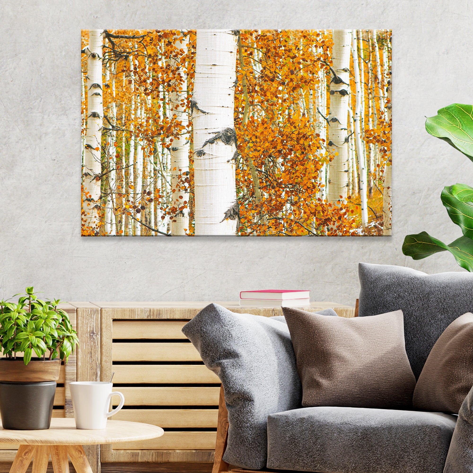 Autumn Tree Barks Canvas wall art with nature-inspired artwork - product view 3
