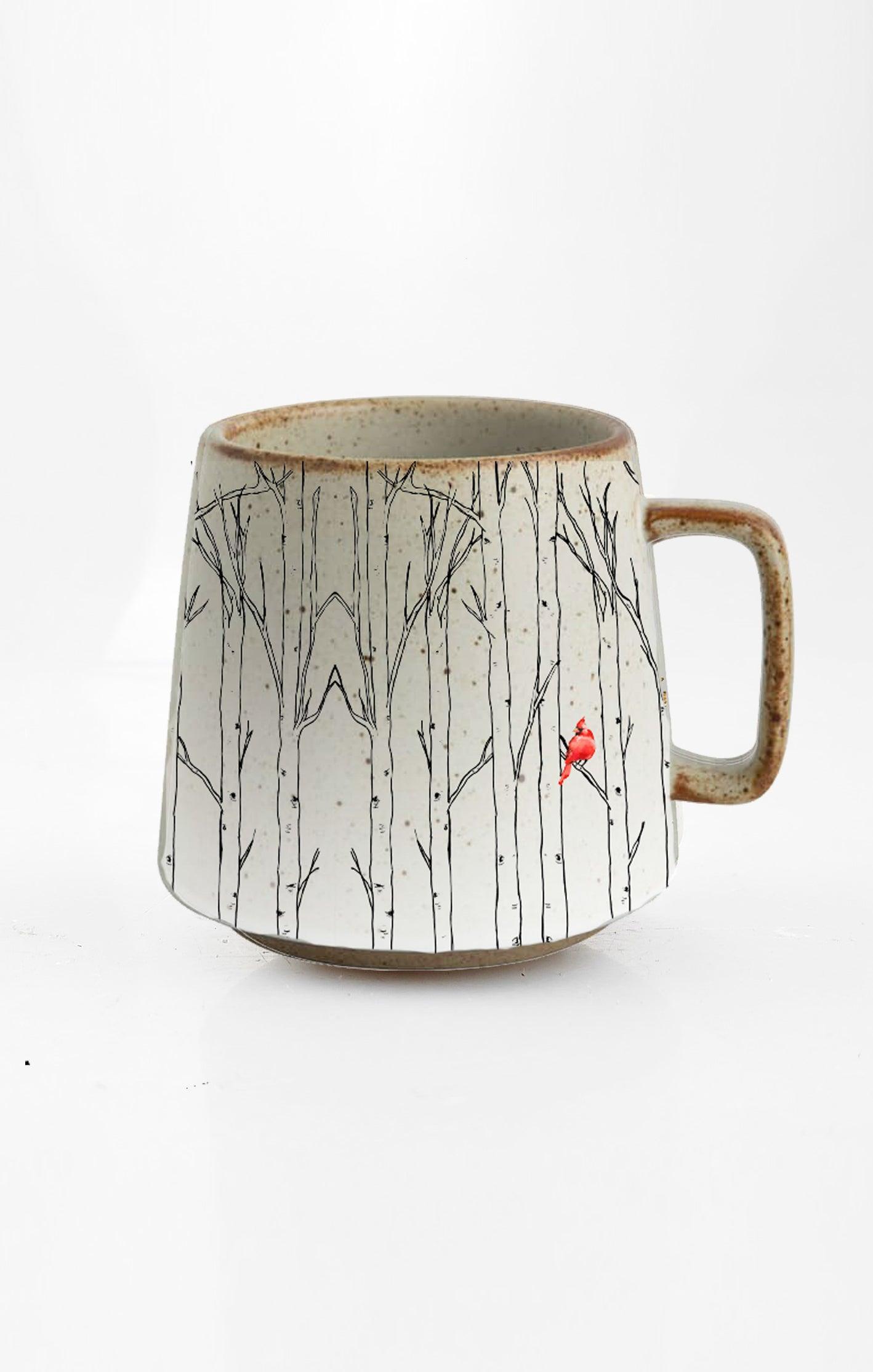 Cardinal in the Grove ceramic mug with nature-inspired artwork