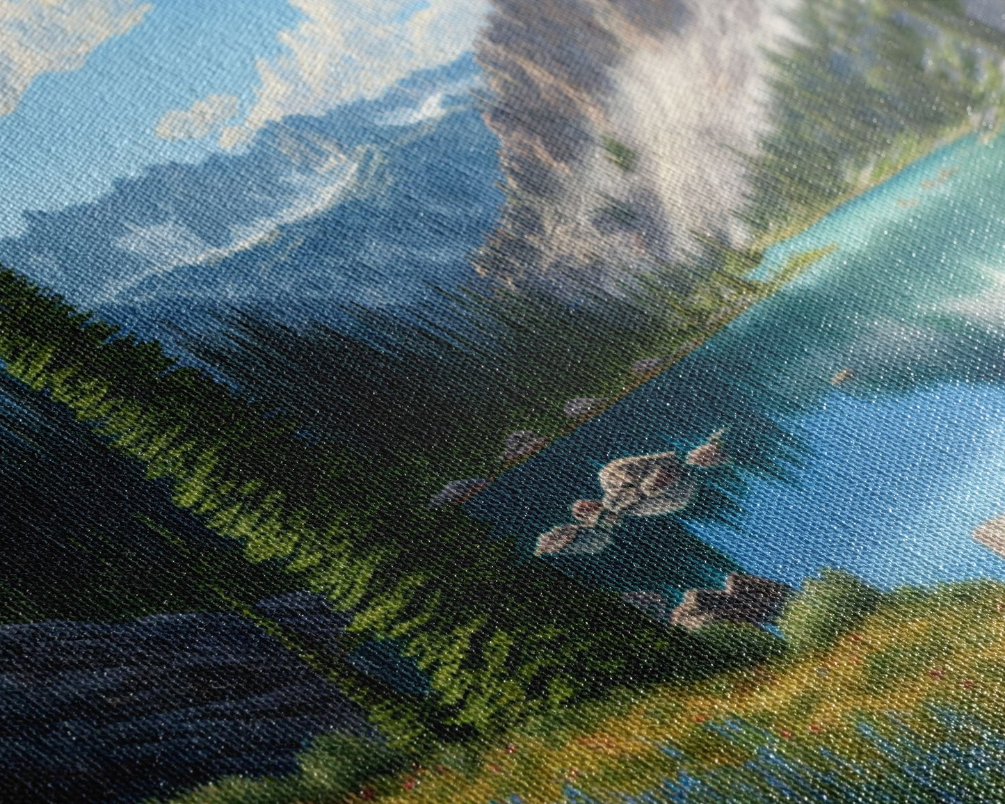 Pine Tree Lake | Framed Canvas Print