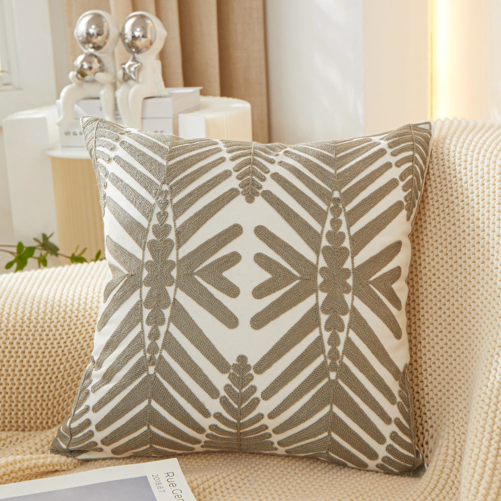 Textured Cotton Blend Leaf Tropical Design Throw Pillow (with Insert) pillow cover with nature-inspired artwork - product view 2
