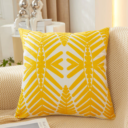 Textured Cotton Blend Leaf Tropical Design Throw Pillow (with Insert) pillow cover with nature-inspired artwork - product view 3