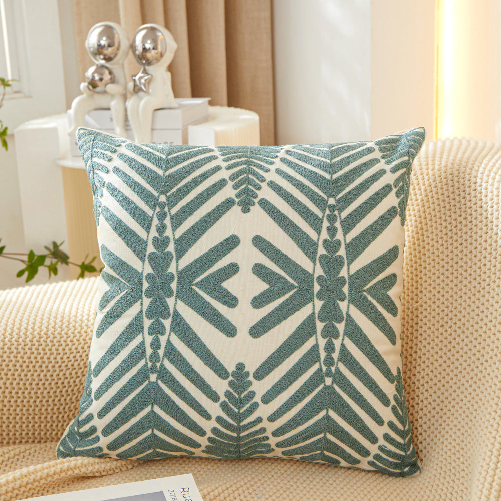 Textured Cotton Blend Leaf Tropical Design Throw Pillow (with Insert) pillow cover with nature-inspired artwork - product view 4