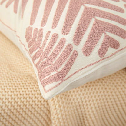 Textured Cotton Blend Leaf Tropical Design Throw Pillow (with Insert) pillow cover with nature-inspired artwork - product view 7