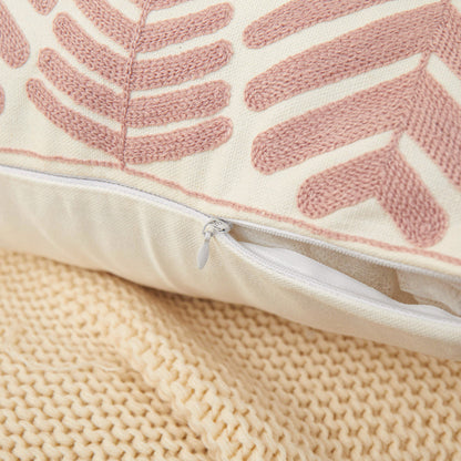 Textured Cotton Blend Leaf Tropical Design Throw Pillow (with Insert) pillow cover with nature-inspired artwork - product view 8