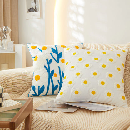 18"x18" Sunshine Blossom Whimsical Floral Full Set of Throw Pillow pillow cover with nature-inspired artwork - product view 7