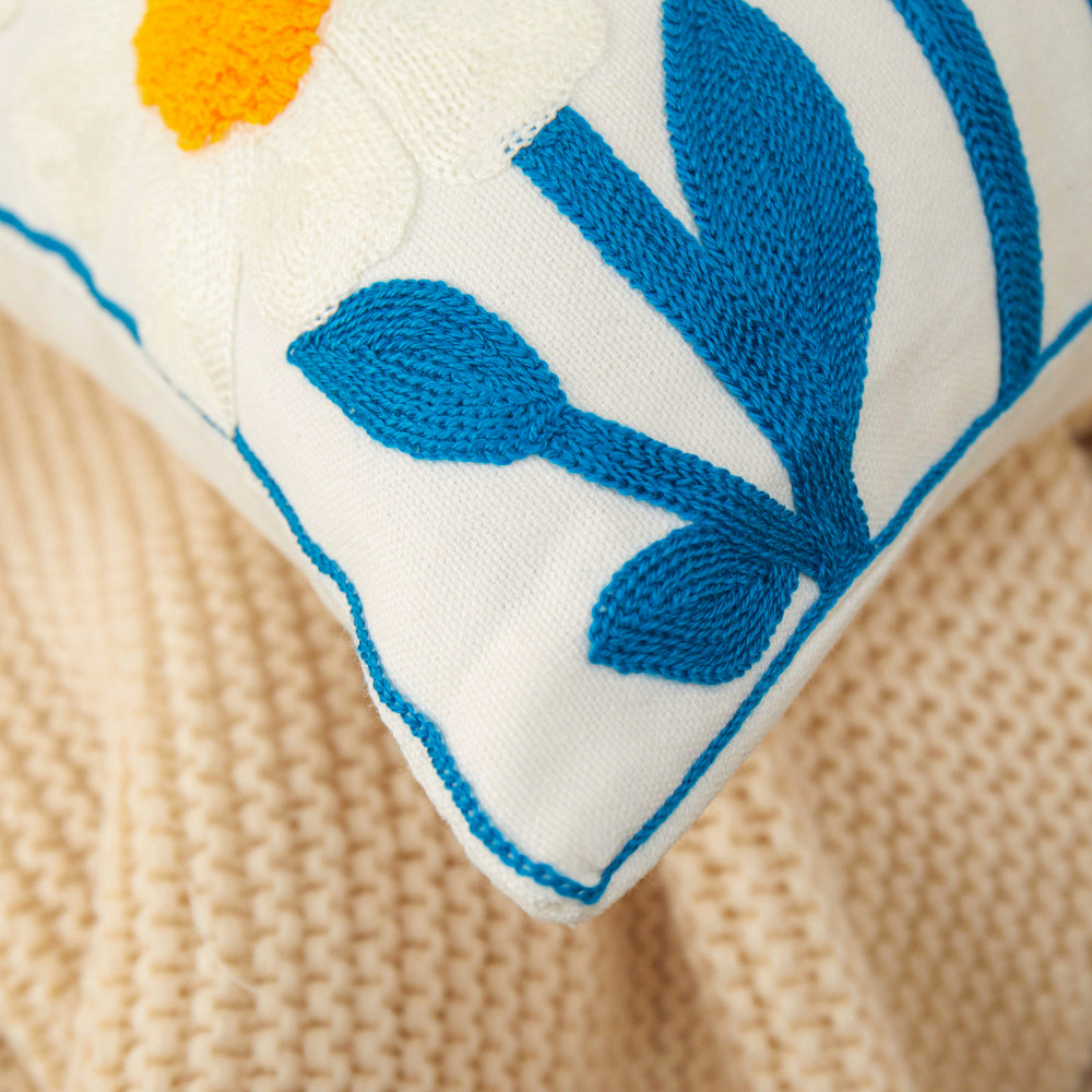 18"x18" Sunshine Blossom Whimsical Floral Full Set of Throw Pillow pillow cover with nature-inspired artwork - product view 13