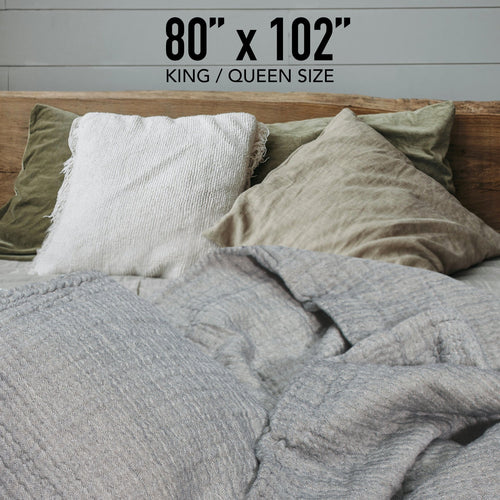 100% Cotton Reversible Muslin Coverlet 80" X 102" throw blankets with nature-inspired artwork