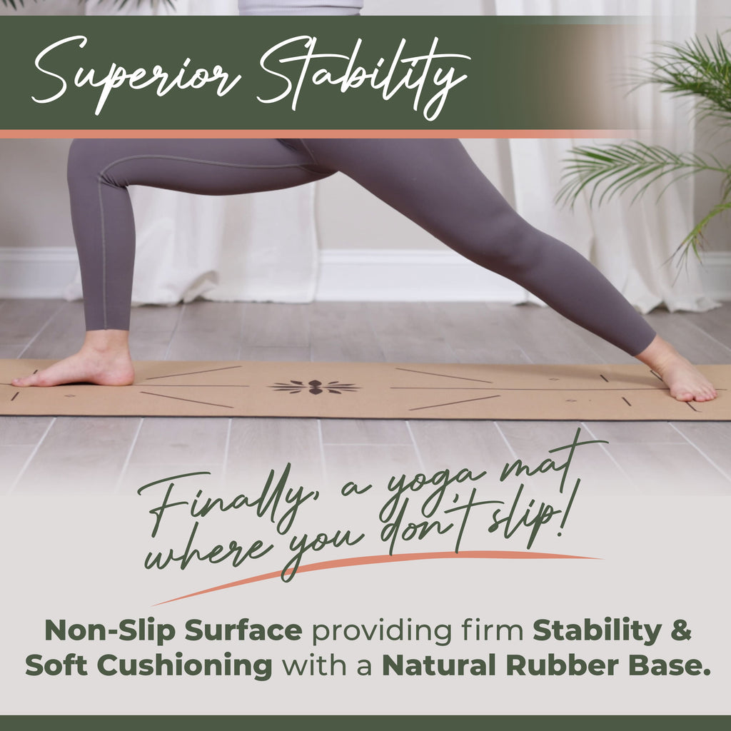 Eco-Friendly Cork Yoga Mat yoga mat with nature-inspired artwork - product view 4
