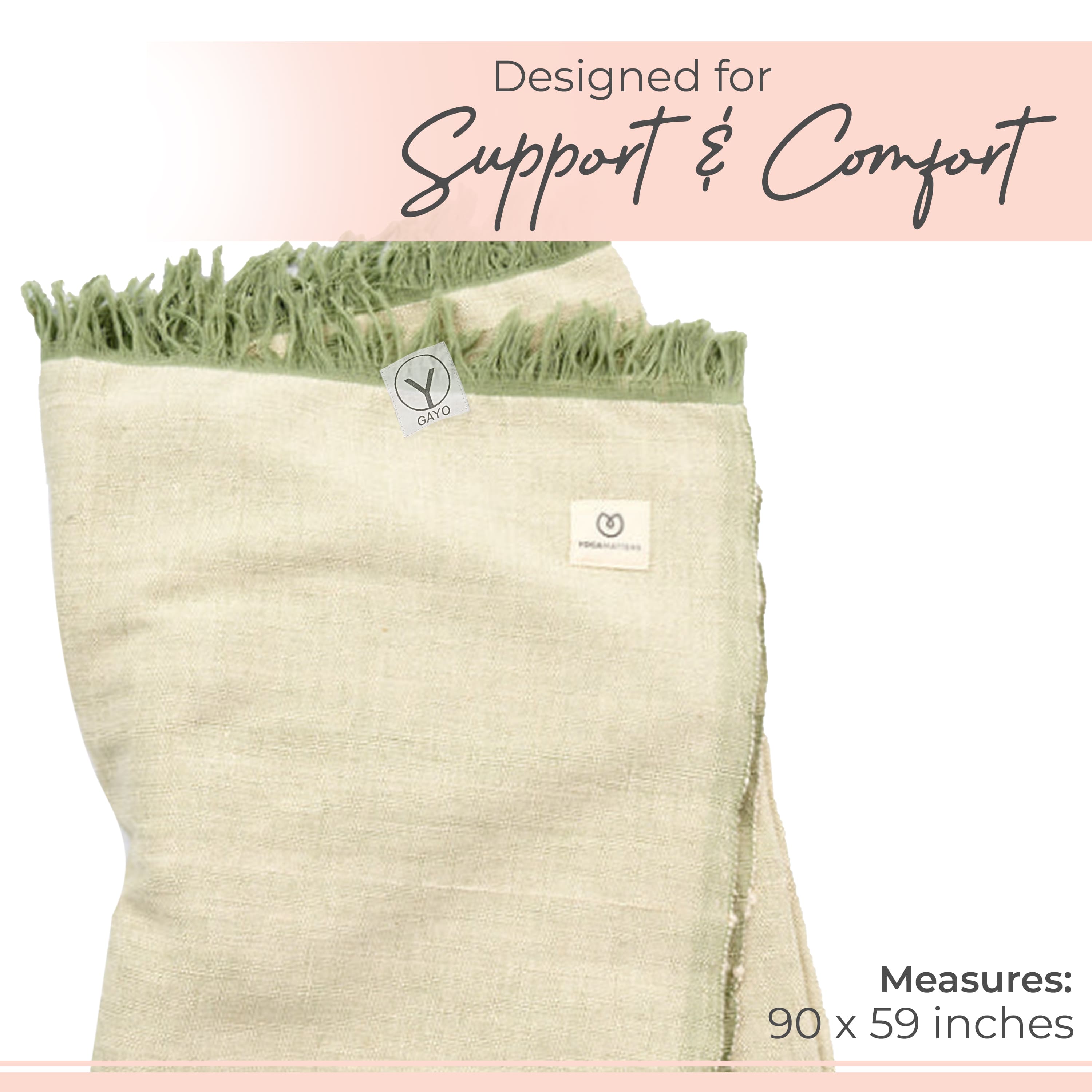 Organic Cotton Yoga Blanket home decor with nature-inspired artwork - product view 7