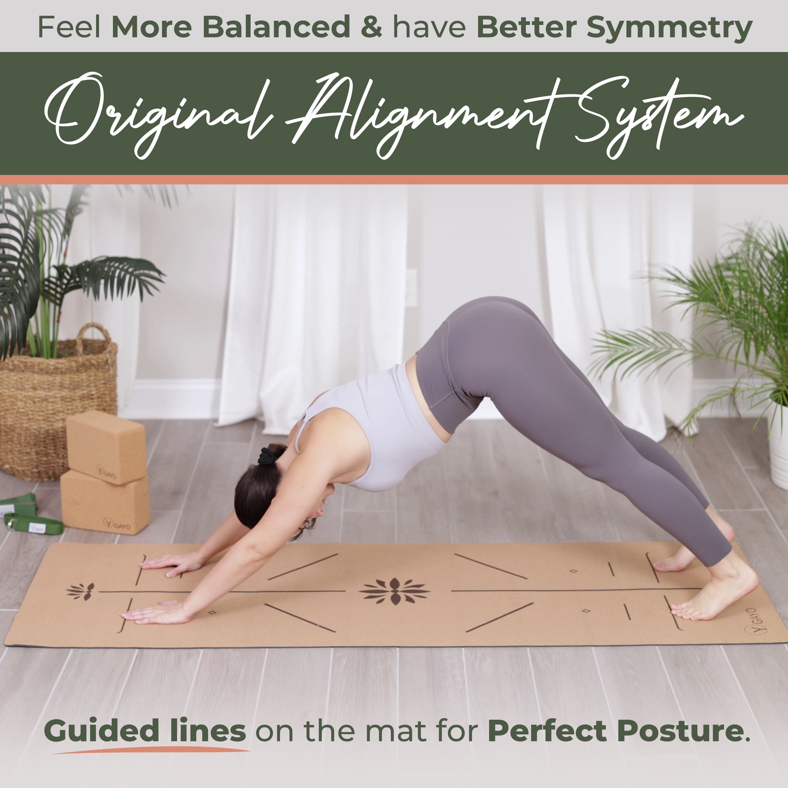 Eco-Friendly Cork Yoga Mat yoga mat with nature-inspired artwork - product view 2