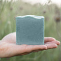 Blue Beauty Cream Facial Bar bar soap with nature-inspired artwork