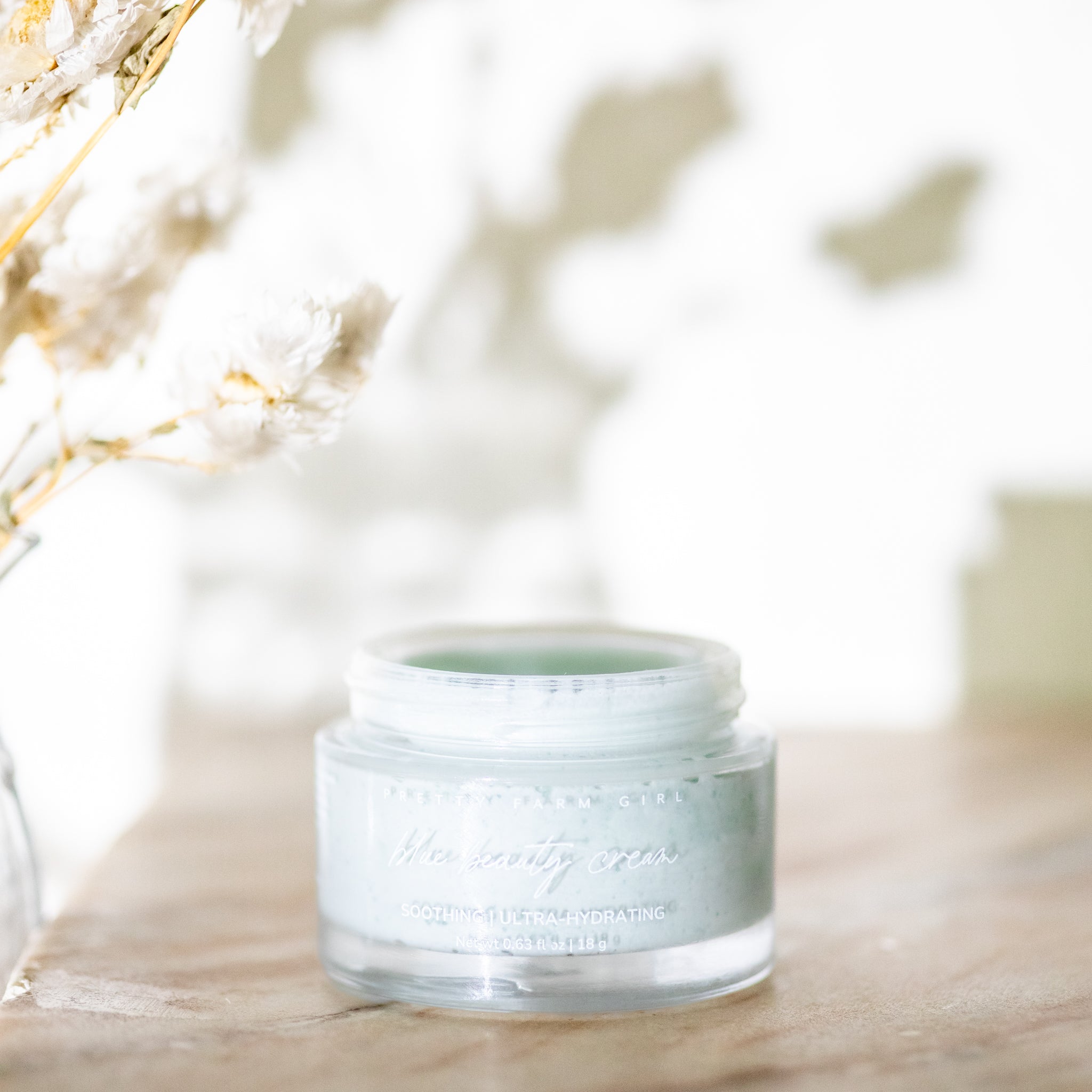 Blue Beauty Cream Soothing Tallow Face Cream face cream with nature-inspired artwork