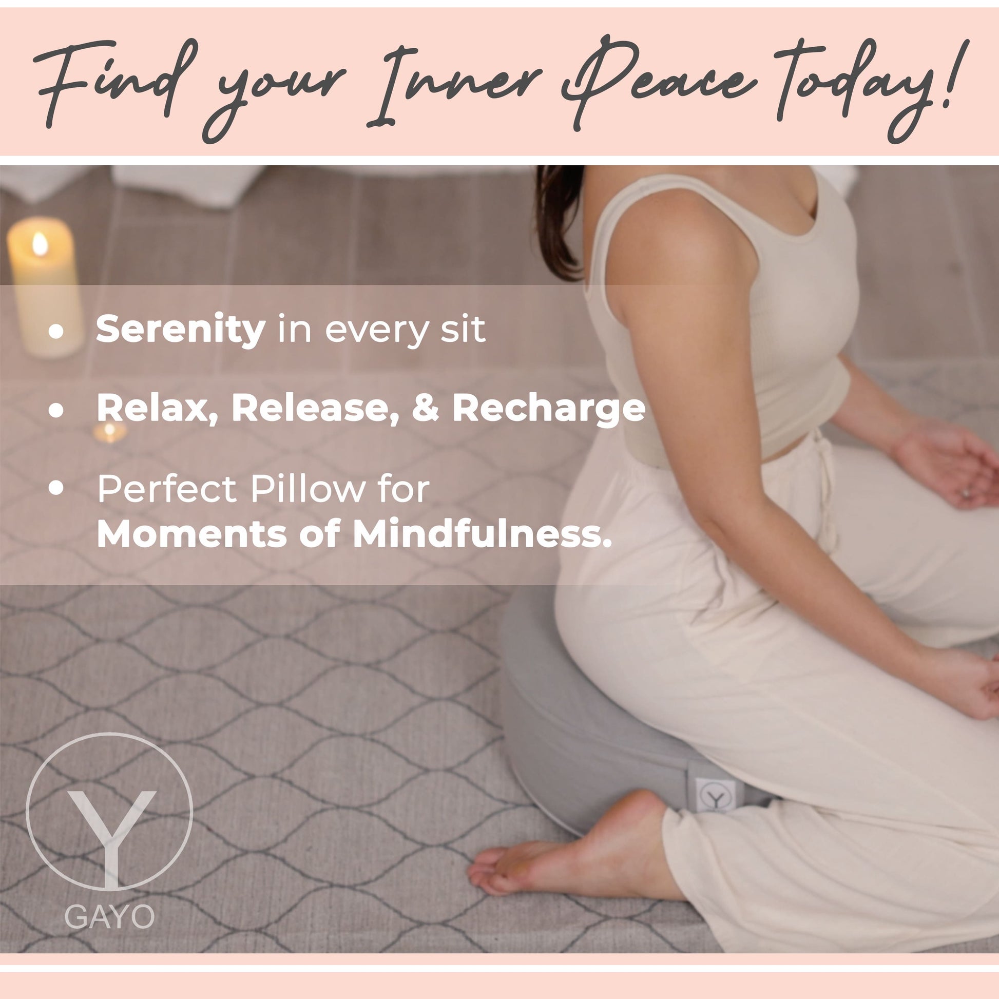 Premium Buckwheat Meditation Cushion yoga meditation pillow with nature-inspired artwork - product view 6