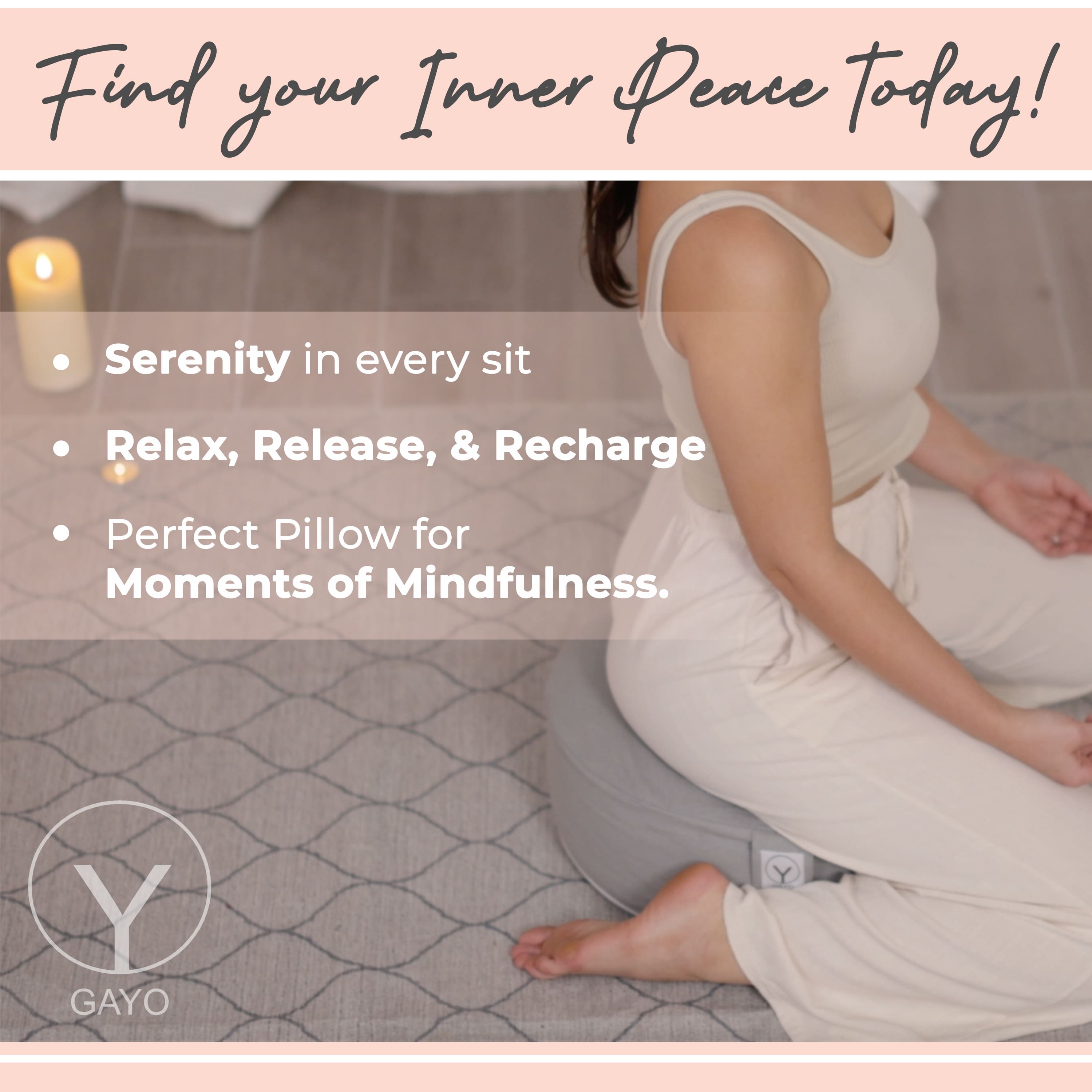 Premium Buckwheat Meditation Cushion yoga meditation pillow with nature-inspired artwork - product view 6