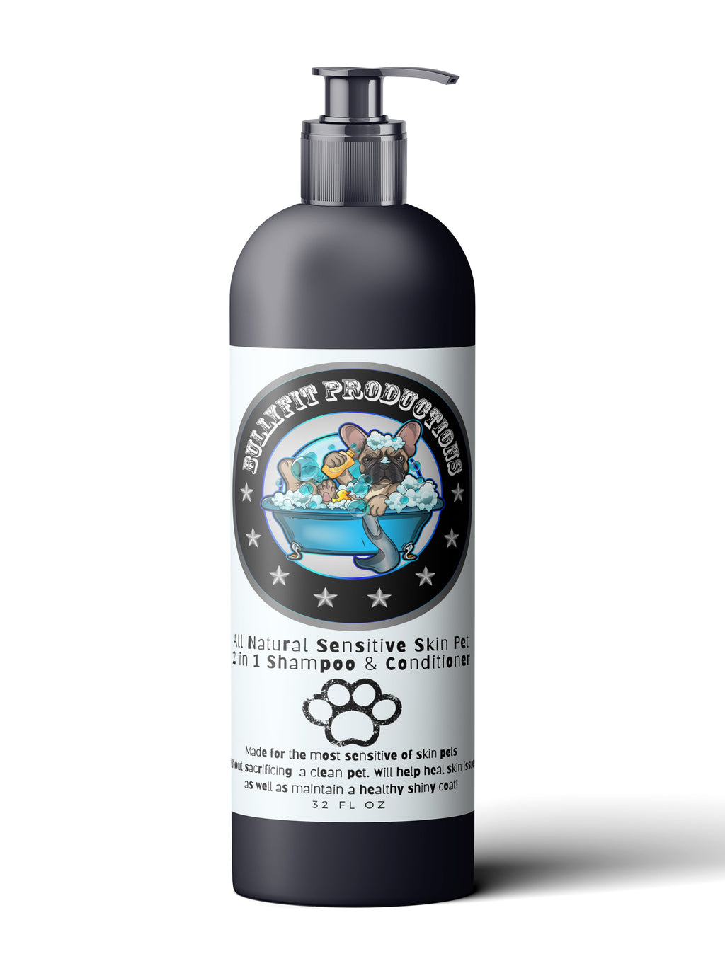 BullyFIT All Natural Sensitive Skin 5 in 1 Pet Shampoo and Conditioner 32oz
