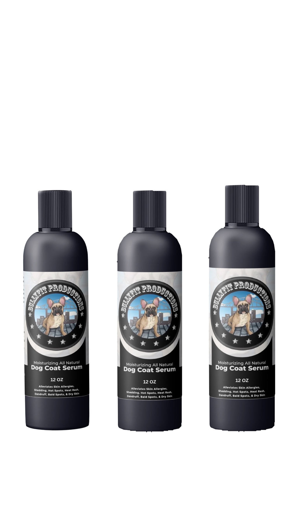 Bullyfit All Natural Skin & Coat Dog Serum 12oz Bottle 3 Pack uncategorized / needs cleanup with nature-inspired artwork - product view 2