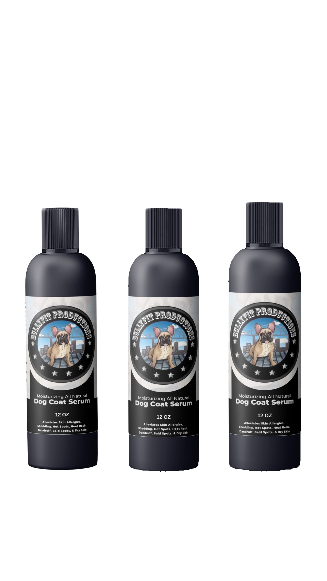 Bullyfit All Natural Skin & Coat Dog Serum 12oz Bottle 3 Pack uncategorized / needs cleanup with nature-inspired artwork - product view 2