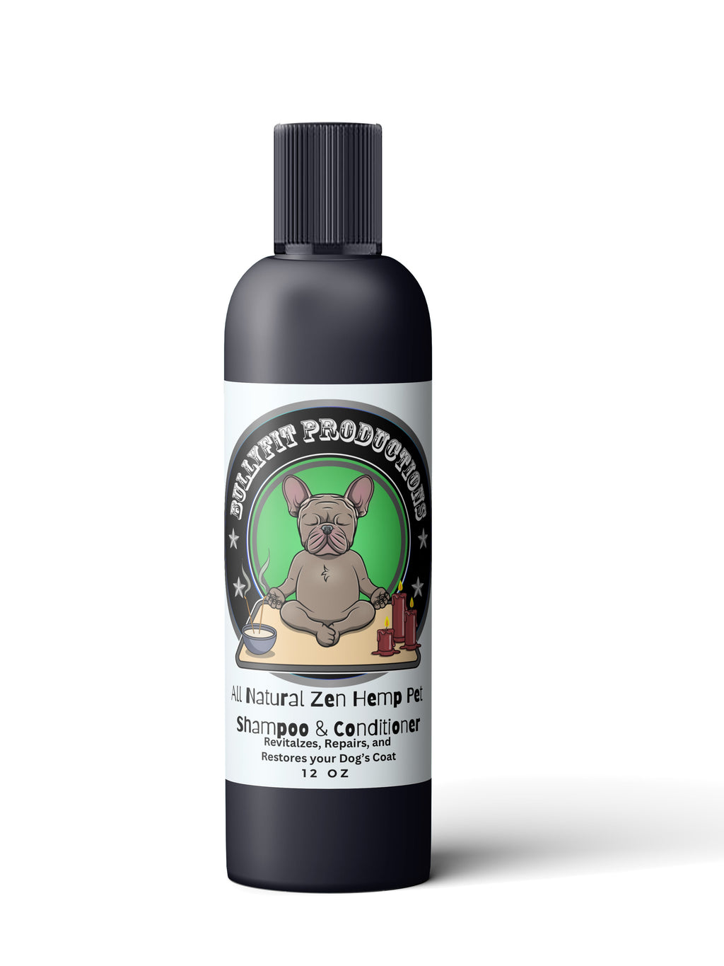 Bullyfit All Natural Zen Hemp Pet 5 in 1 Shampoo & Conditioner 12oz uncategorized / needs cleanup with nature-inspired artwork - product view 2